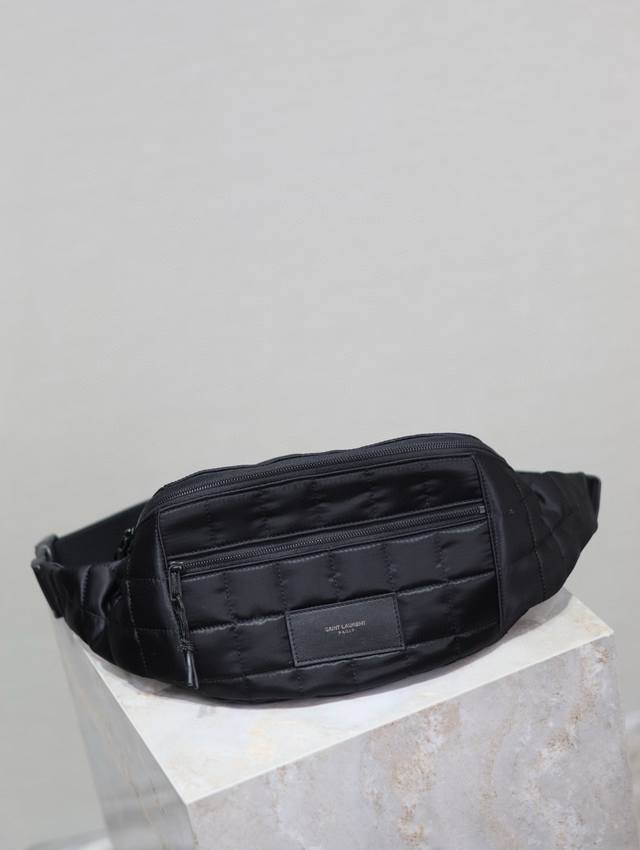 Special Price Plaid Nylon Waist Bag Wear-resistant and durable polished nylon fa