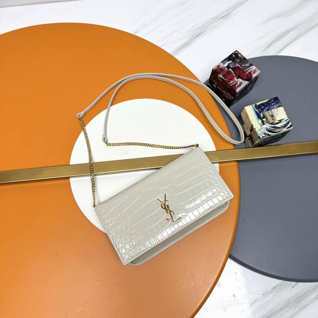 White crocodile-grain leather Monogram Phone Holder Mini Bag_ With the incredib