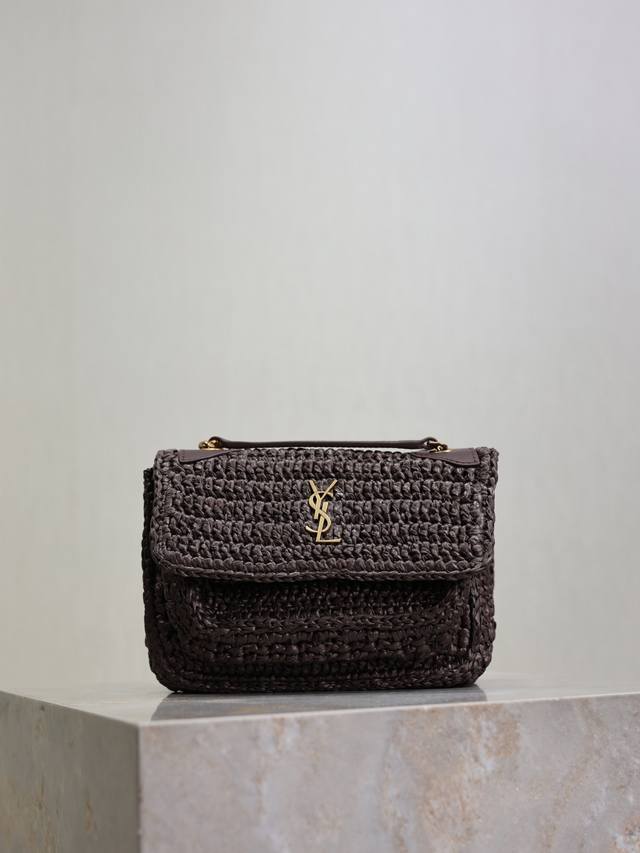 Straw bag's fast-fall coffee weave 25Ss new Niki weave bag is here~ Full of arti