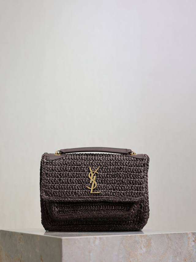 Straw bag's fast-fall coffee weave 25Ss new Niki weave bag is here~ Full of arti