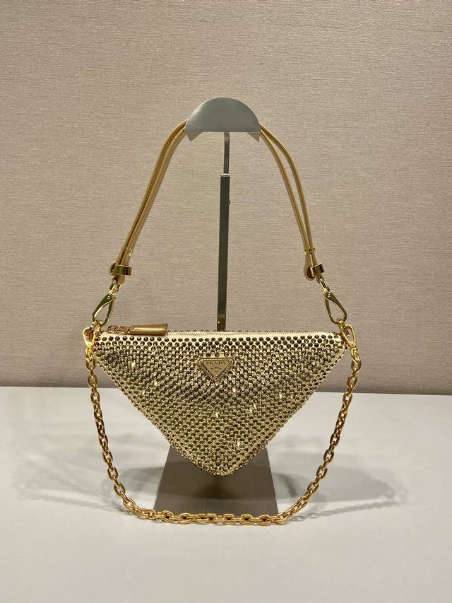 Super original factory with counter packaging crystal triangle bag 1Bc190 upgrad