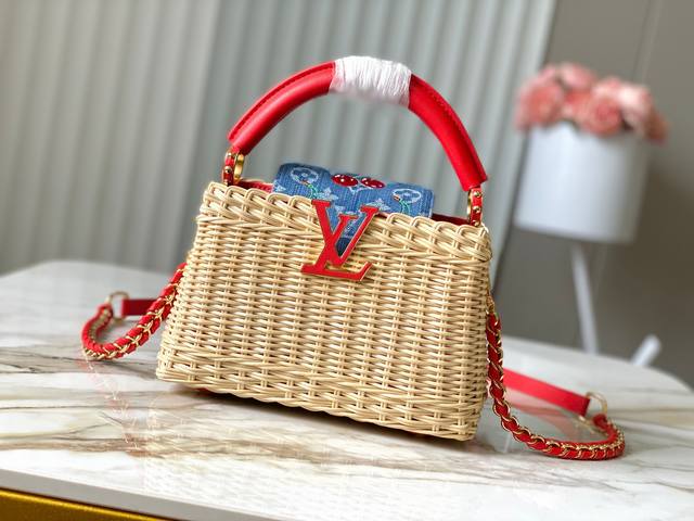Authentic raw materials, premium dynamic chip Lv x Tm Capucines handbags M14295