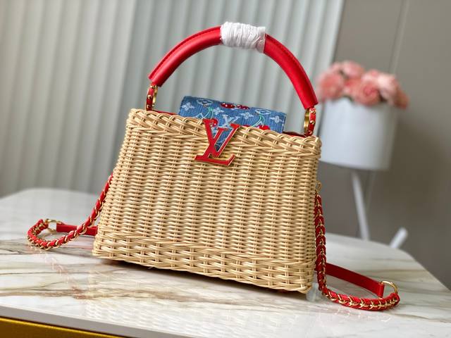 Authentic raw materials, premium dynamic chip Lv x Tm Capucines handbags M14295