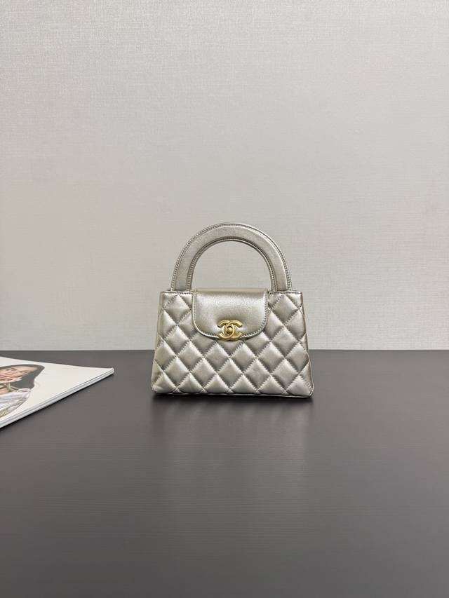 Original leather spot 25C large Kelly diamond handbag antique silver This is jus