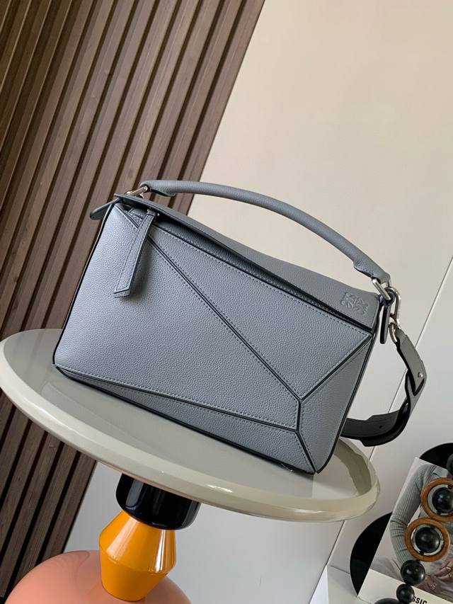 Geometric Bag 29cm Puzzle Handbag ~ Original imported lychee-grained cowhide. Th