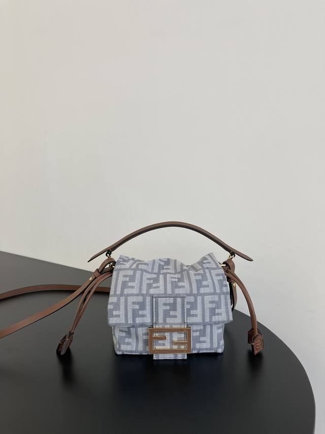 Fendi Denim Collection Mama Small Baguette Bag! The double F embroidery combines