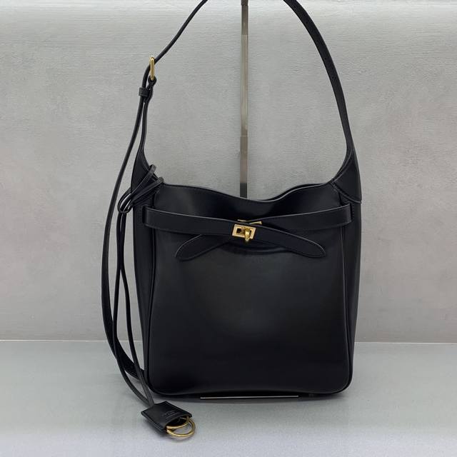 Small black with gold buckle The new Bel Air Hobo debuted in Balenci's winter co