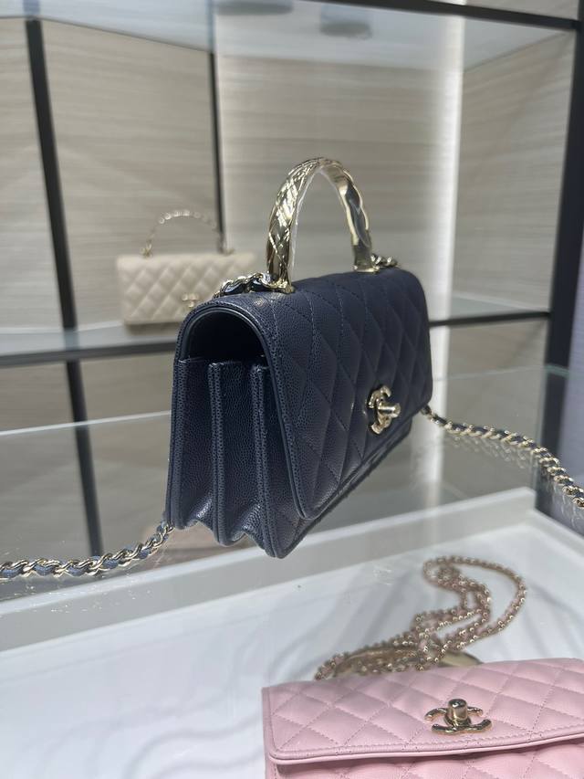 Ohanel 25S new handle Woc accordion bag Coco Crush diamond handle soft calfskin