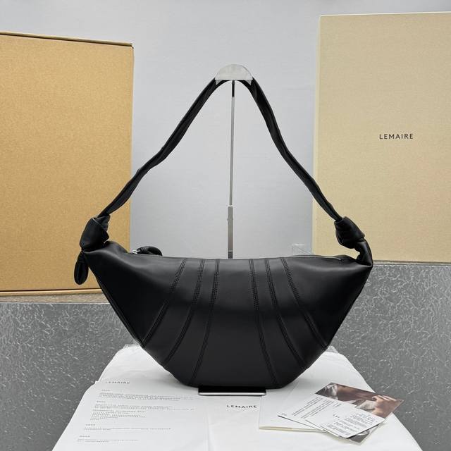Large Black Christophe Lema Croissant Bag The minimalist Lemaire Virgo baguette'