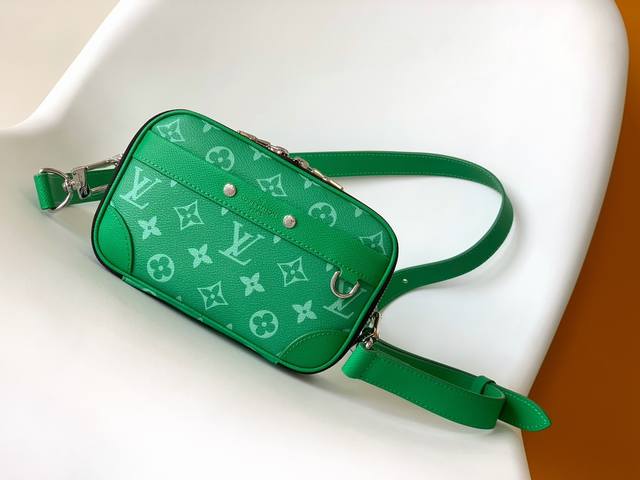 P Premium Original M30997 Green M82801 Blue Floral Nano Alpha Handbag. Crafted f