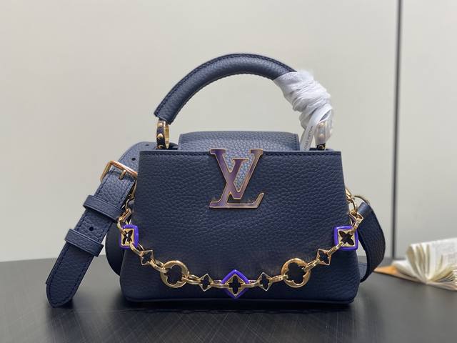 Top-quality original M14970 dark blue M14971 chain full leather Cap Na Ying sty