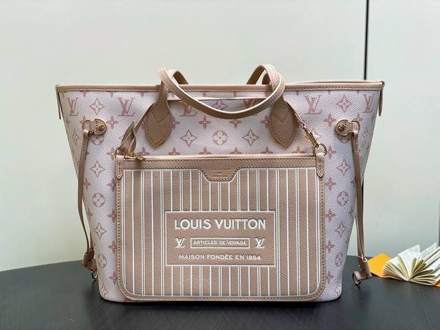 Top Original M25665 White Floral Dune Double-Sided Shopping Bag Sac Neverfull In