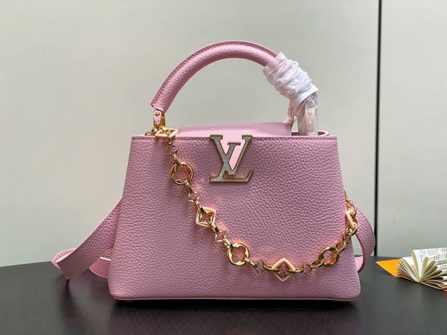 Top-grade original M14970 pink chain and full leather Cap Na Ying style Capucin