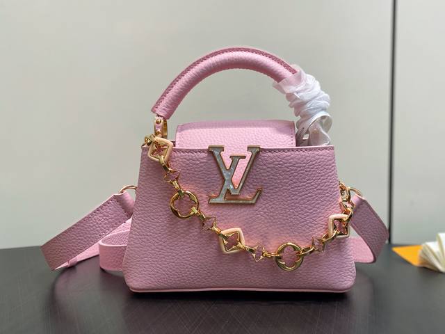 Top-grade original M14970 pink chain and full leather Cap Na Ying style Capucin