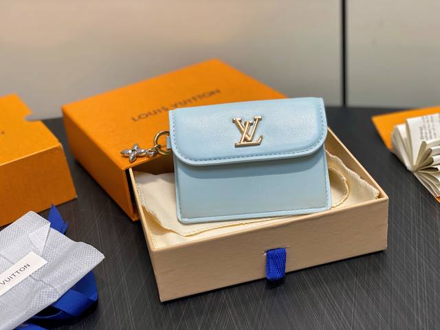 Top-grade original M14614 light blue premium upgraded full leather card holder a