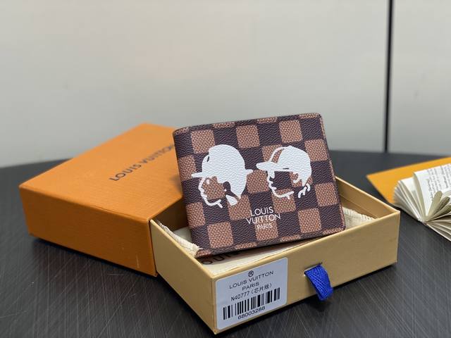 Top-quality original N40777 Lv Nigo collaboration short suit wallet with silk-s