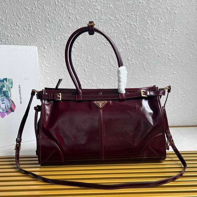 Top-grade original Lussolf waxed leather 1Ba433 Large size This handbag and cro