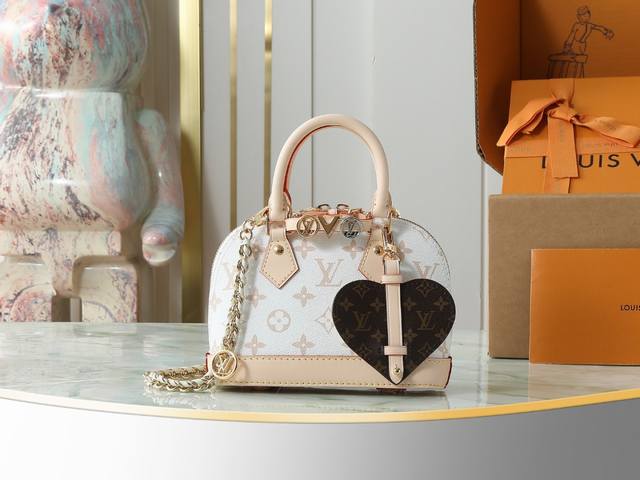 Top Original Home Photo M14339 White Flower Chain Shell Bag Alma Mini LV&I Handb