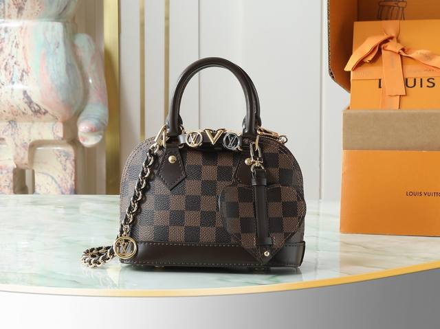 Top original home photo M14339 Brown chain shell bag Alma Mini Lv&I handbag The