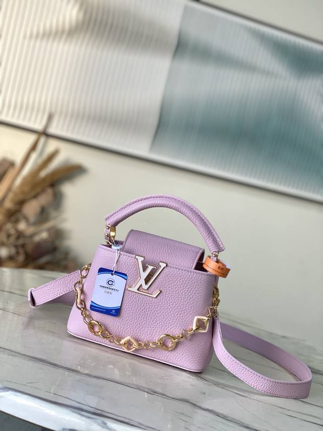 Premium Genuine Leather M14972 Mini. This Capucines mini handbag, from the Harm