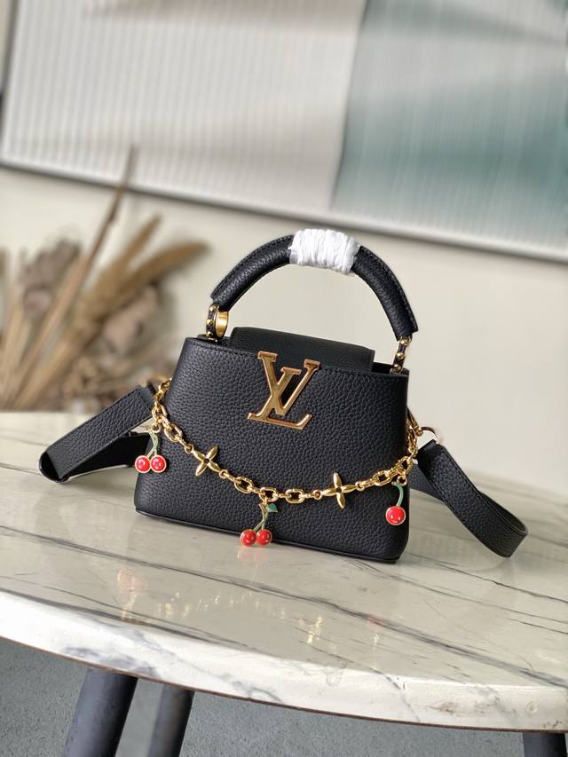 Premium Original Leather M13714 Mini Capucines Bag, from the Louis Vuitton x Ta