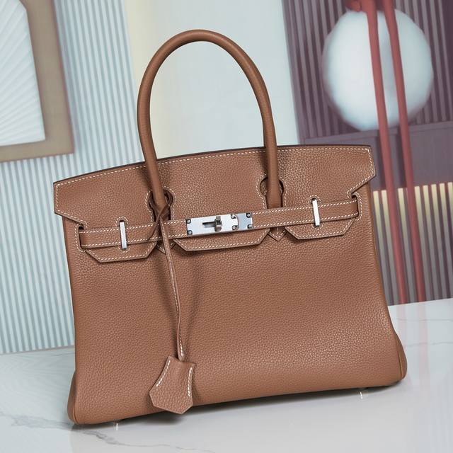 Birkin 30 Platinum 30 Togo leather, gold tan, silver buckle DDD, fully hand-sewn