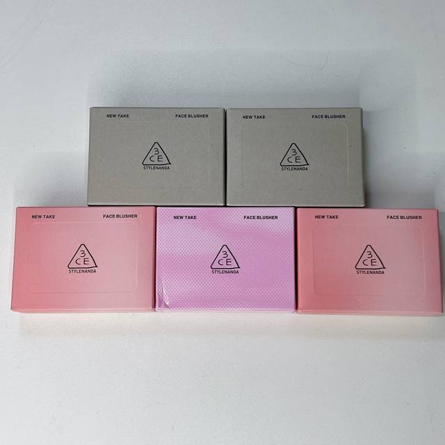 3Ce square transparent shell single color blush 1:1 quality 5 colors: Hazebeige#