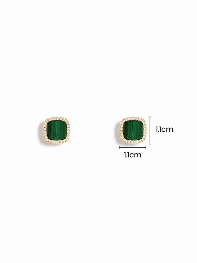 Apm Monaco malachite earrings, simple and stylish design, birthday gift for girl