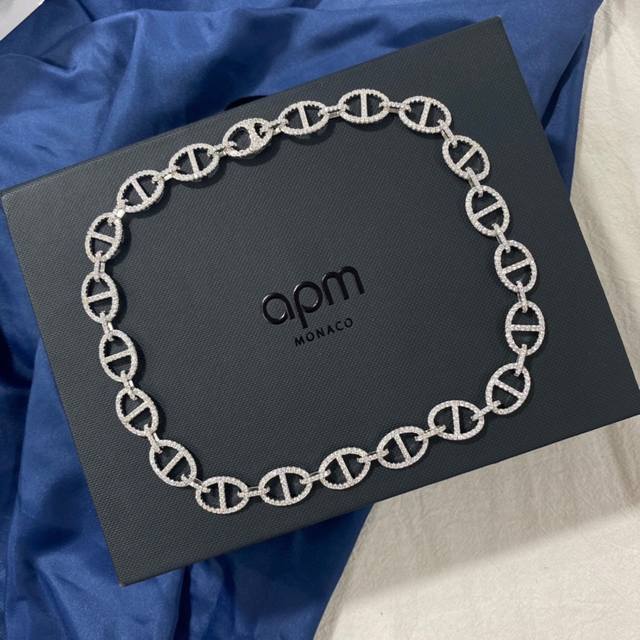 Apm pig nose chain silver necklace female Instagram hip-hop sweater chain collar