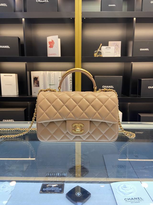 Chanel 22B latest Mini Cf Handle with hardware embellishment handbag new As2431