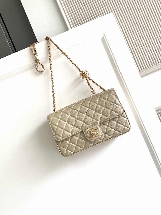 5756 Large Chanel 25B Double C Adjustable Buckle Square Fat Bag, Returning Doubl