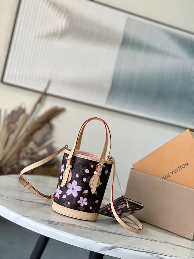 Top-grade original M13417 This Nano Bucket handbag is crafted from classic Monog
