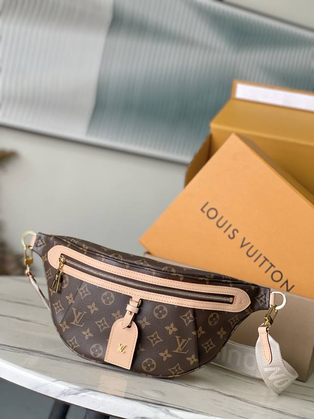 The premium original M46784 High Rise waist bag is crafted from soft Monogram c