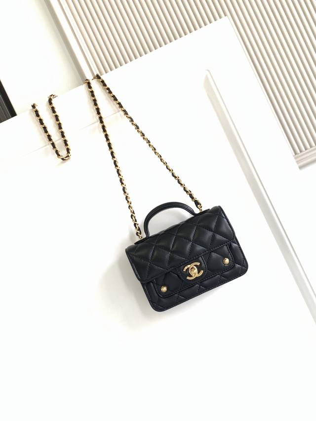 4675 Small Chanel 25B lambskin double C pocket handle bag. Very delicate and lig
