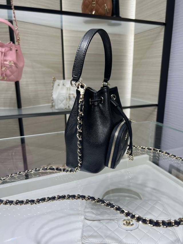 Ohanel 25B new small bucket bag small lucky bag classic diamond line drawstring