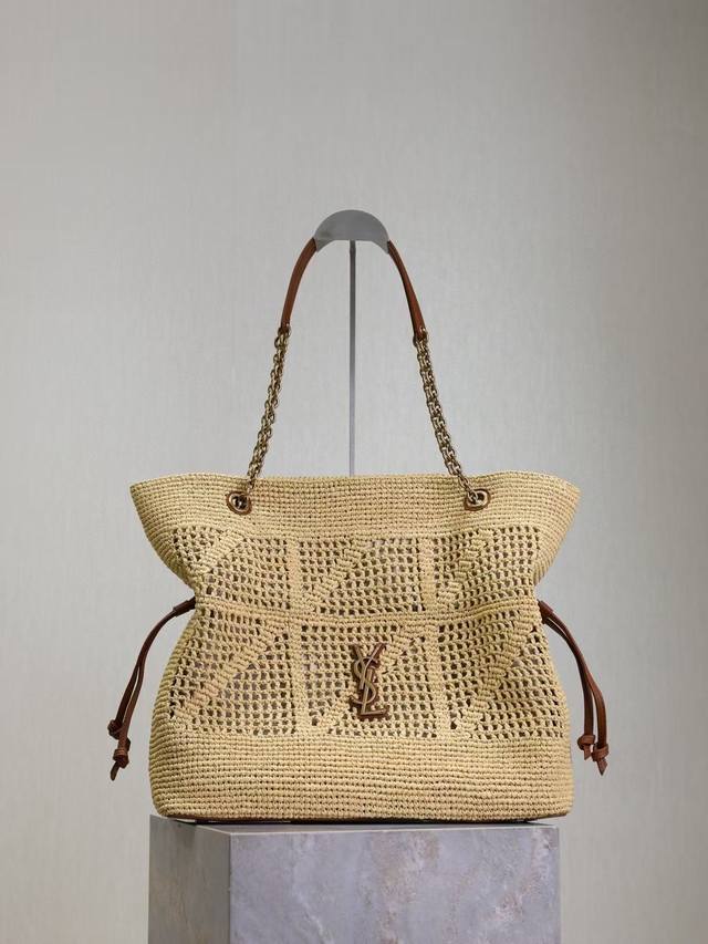 Ysl Saint Laurent Jamie Shopping raffia handbag. Ysl bag, 2025 new handmade raff