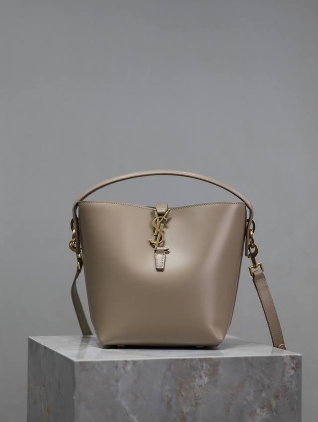 Light apricot Le 37 small bucket bag_Super beautiful bucket bag with handle_A br