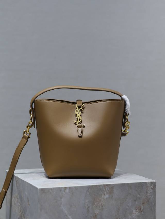Milk tea color Le 37 bucket bag small size_Super beautiful bucket bag with a to
