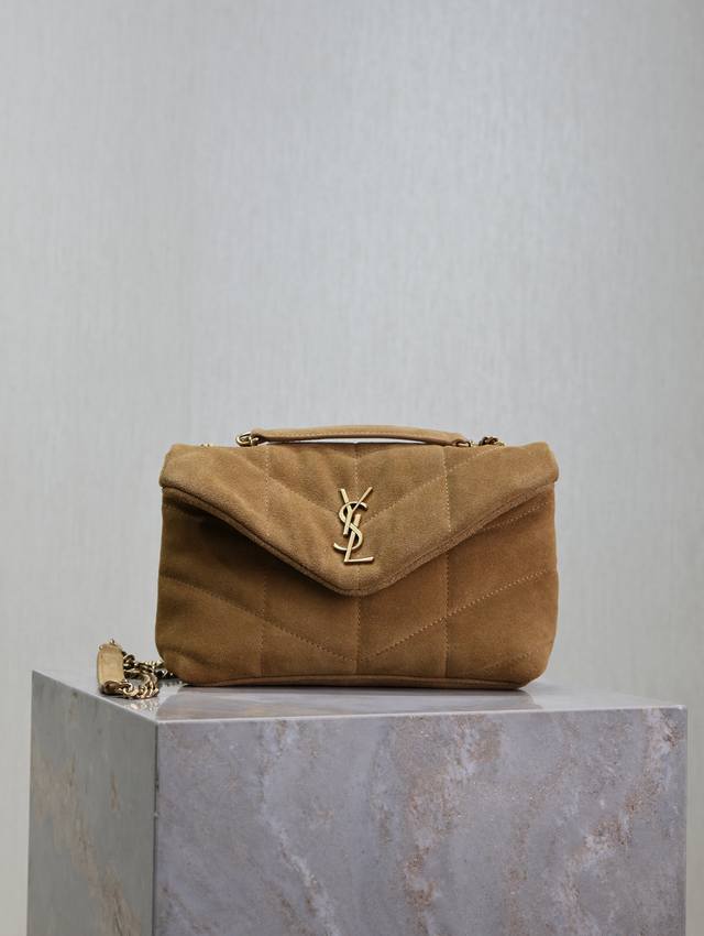 Double chain with frosted gold buckle Loulou Puffer Mini_Mini double chain bag i