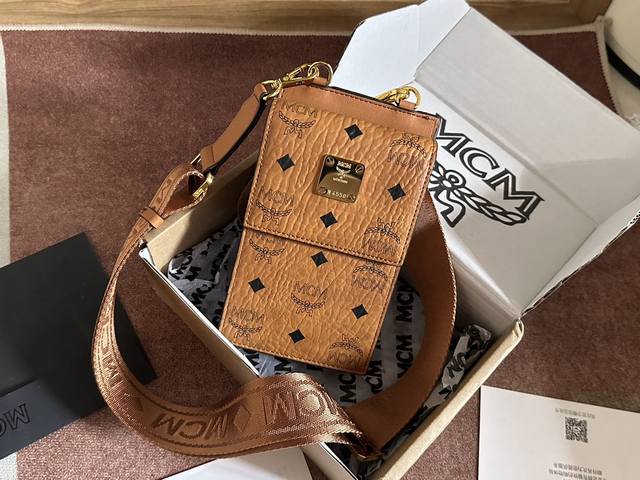 Code: 1033 Mcm] Classic Logo Phone Crossbody Bag Card Holder, you can carry you