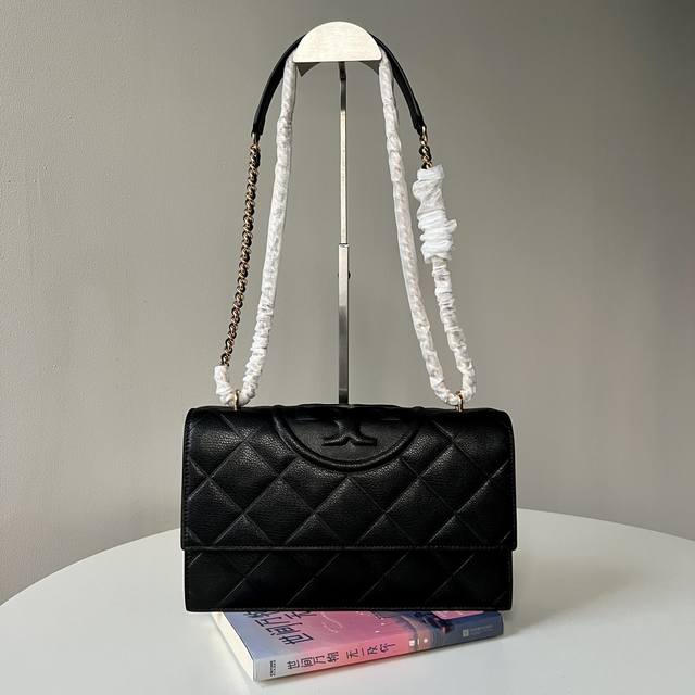 Small Tory Burch Willa small Chanel style diamond chain bag simple goat leather