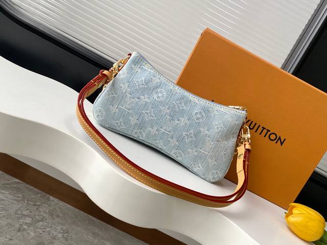 Dynamic 163M83532 The Liv Pochette in new, premium Monogram denim sits snugly on