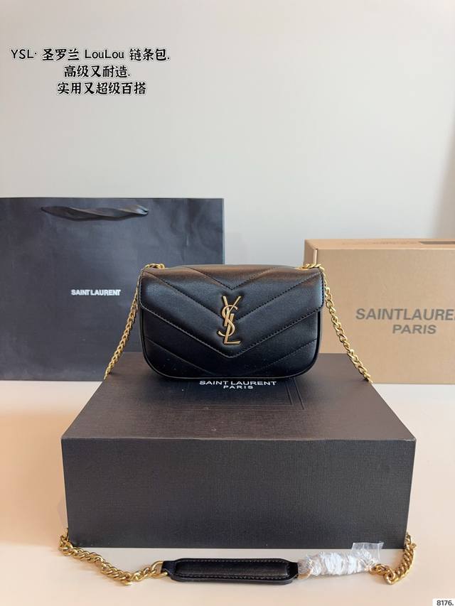 comes with a gift box. YSL sheepskin chain bag. Loulou envelope bag Classic bag