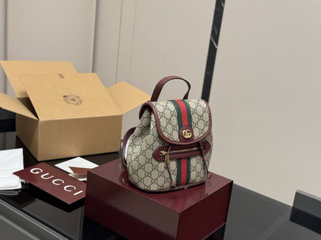 with folding box airplane box Gucci new backpack original fabric feel super nic