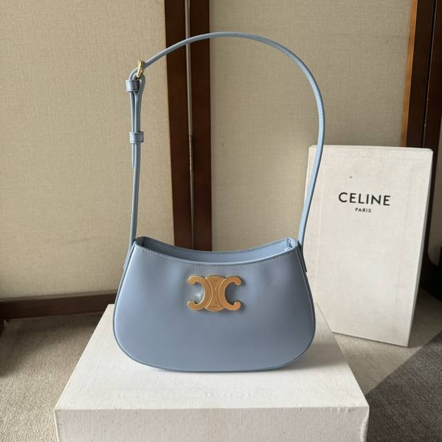 Celin_E | Tilly medium shiny cowhide leather handbag 24S new spring products are