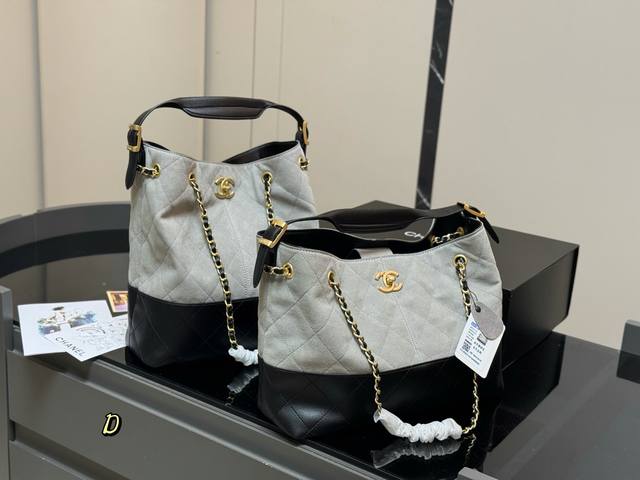 with folding box Chanel 25A vertical suede tote bag Handmade super durable sued