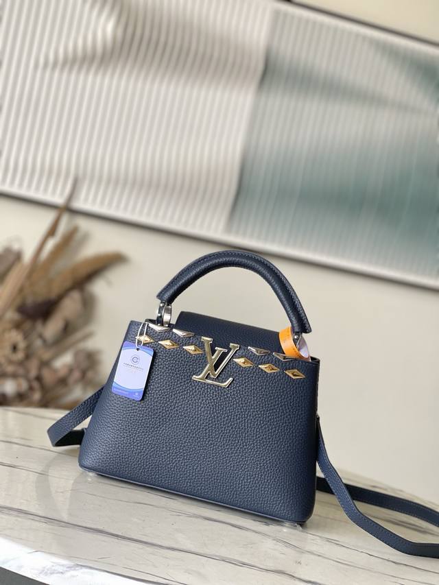 Premium Genuine Leather M12751 Royal Blue Small Size. This Capucines Bb handbag