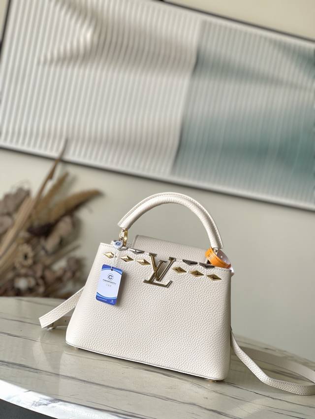 Premium Genuine Leather M11964 Off-White Small Size. This Capucines Bb handbag