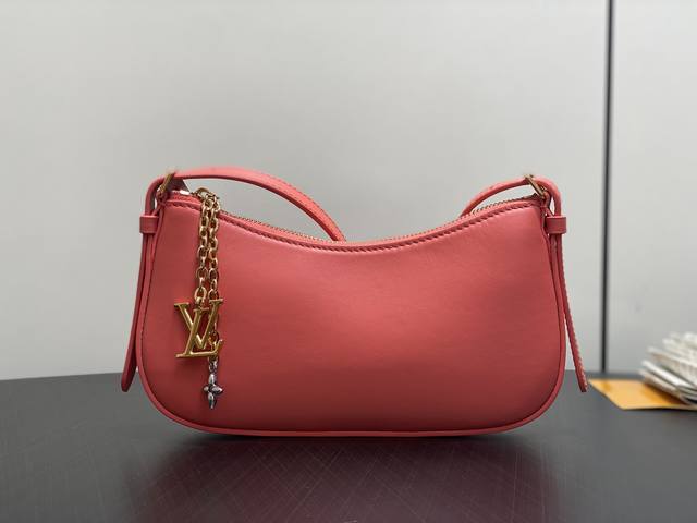 Original boutique M25525 Pink full leather underarm Pochette Lv Bloom handbag M
