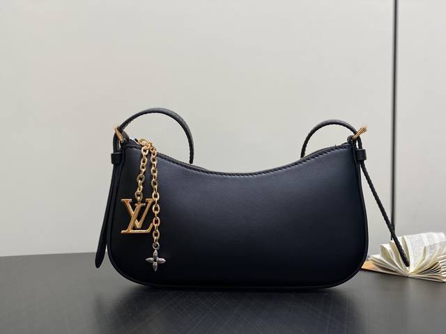 Original boutique M25525 Black full leather underarm bag Pochette Lv Bloom Handb